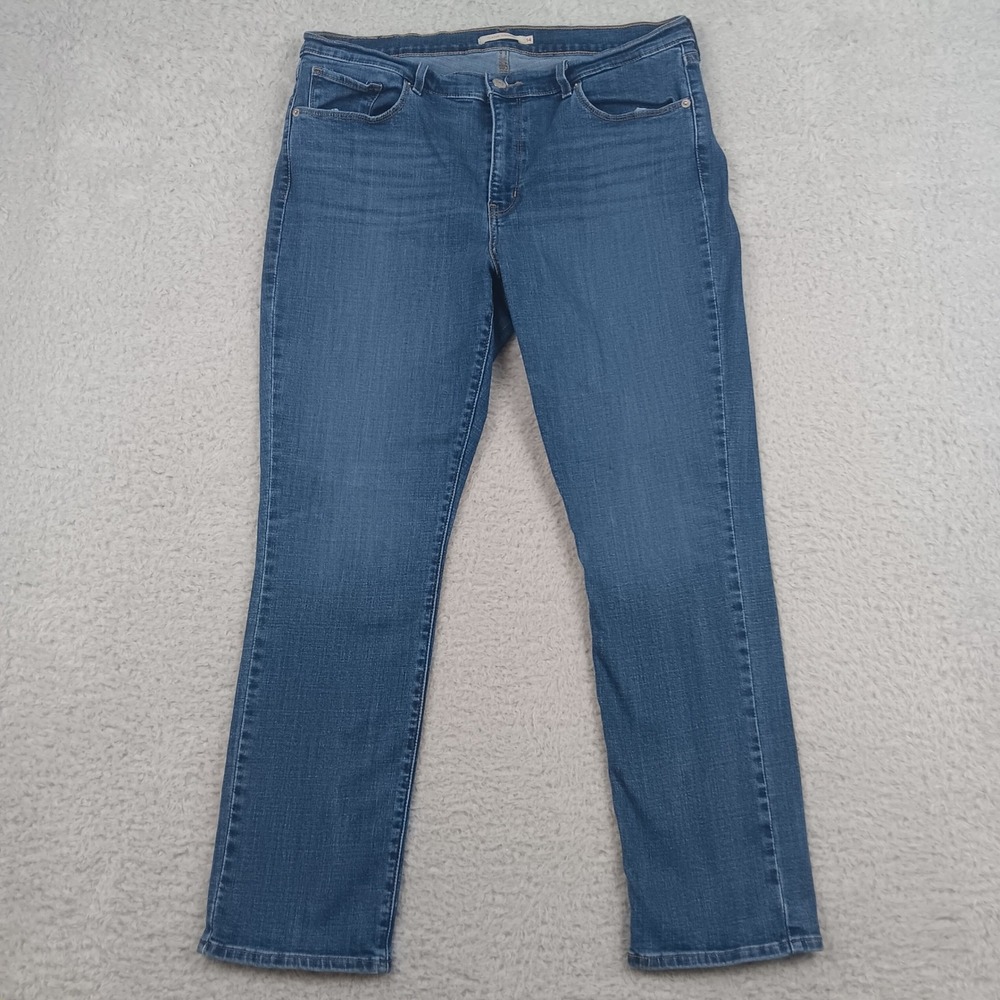 Levi's Classic Straight Jeans Womens 14 Medium Wash Stretch Denim 39250-0030